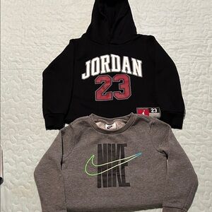 EUC Nike Gray and Jordan Black Kids Sweatshirt Set - Size 3T